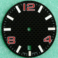 Carbon-Zifferblatt für ETA 2824-2 Automatikwerk 30.8 mm rot – Bild 2