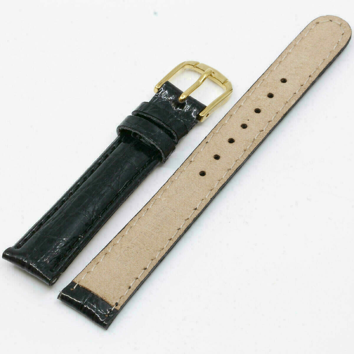 Cinturino per orologio in vera pelle, cinturino di ricambio nero 14mm – immagine 7