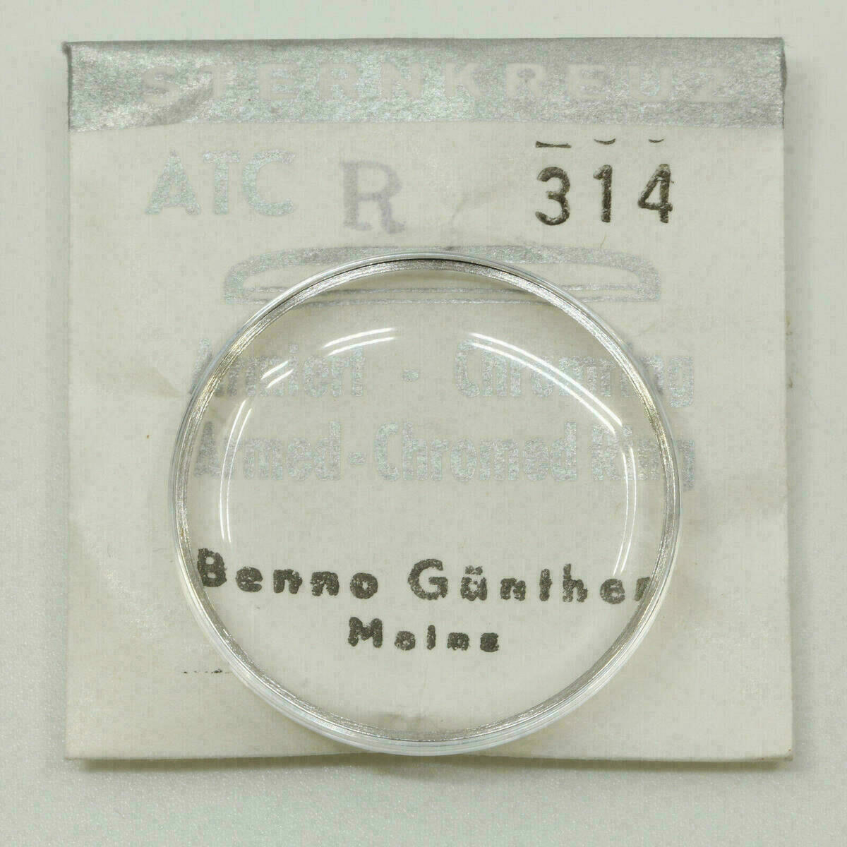 Uhrenglas Sternkreuz ATCR gewölbt armiert m Chromring Uhrglas Watch glass – Bild 3