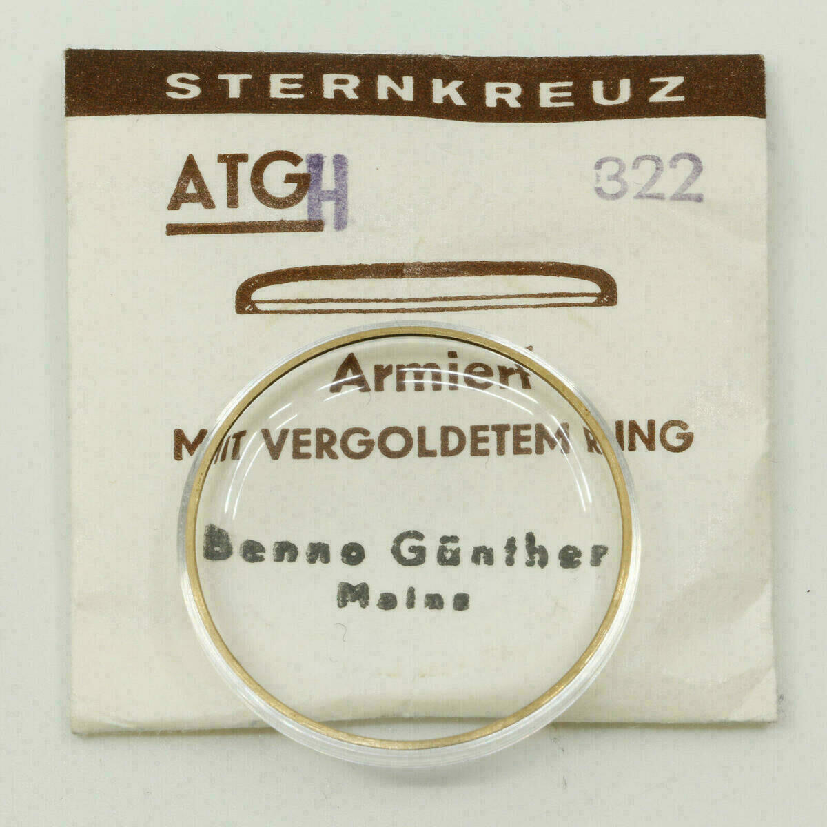 Sternkreuz ATHG Watch Crystal, High Domed, Reinforced, Gold-Plated Ring – Wristwatch – image 3
