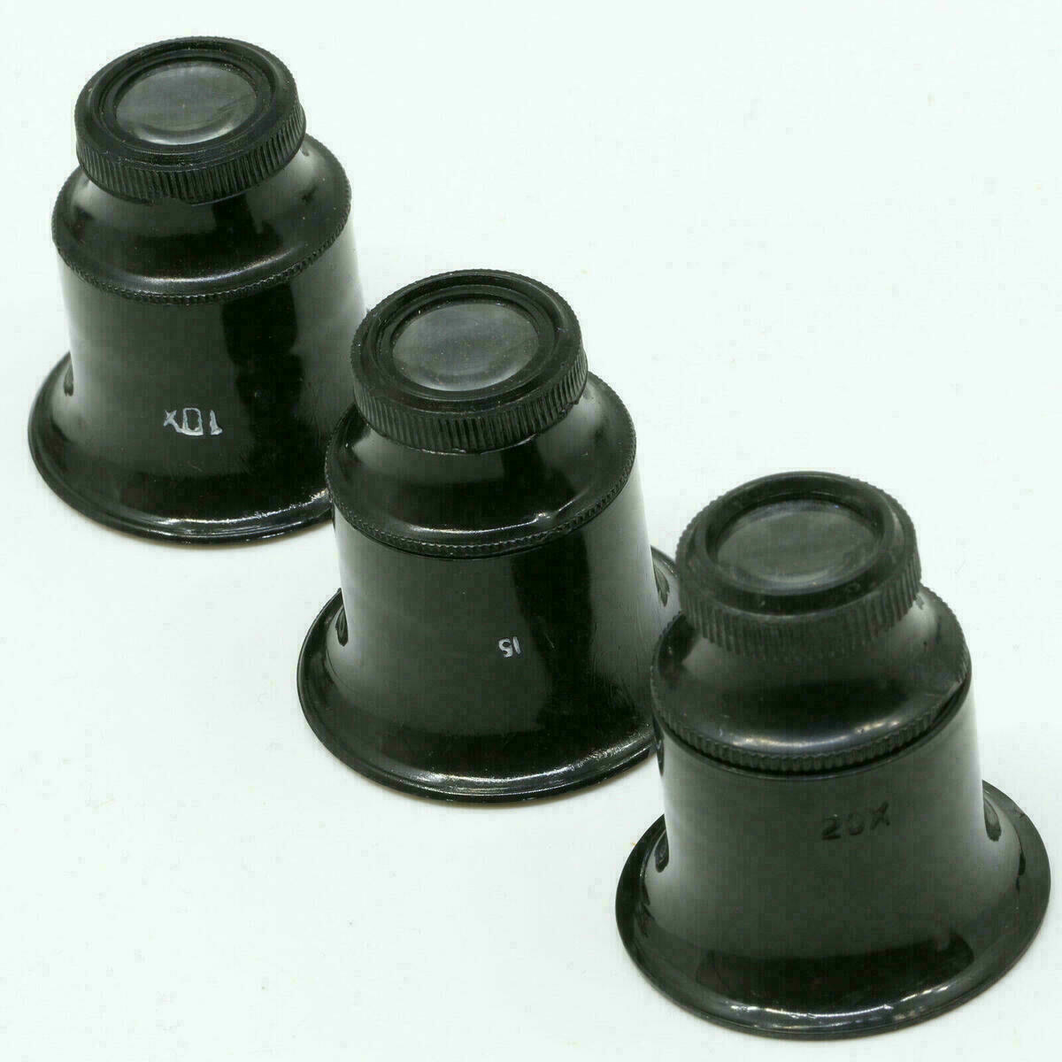 Lot de 6 loupes d’horloger – loupes de bijoutier à lentille en verre 5x 7x 10x 15x 20x – image 7