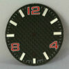 Carbon-Zifferblatt ETA 2824-2 rot 30,8 mm, C1 Lume