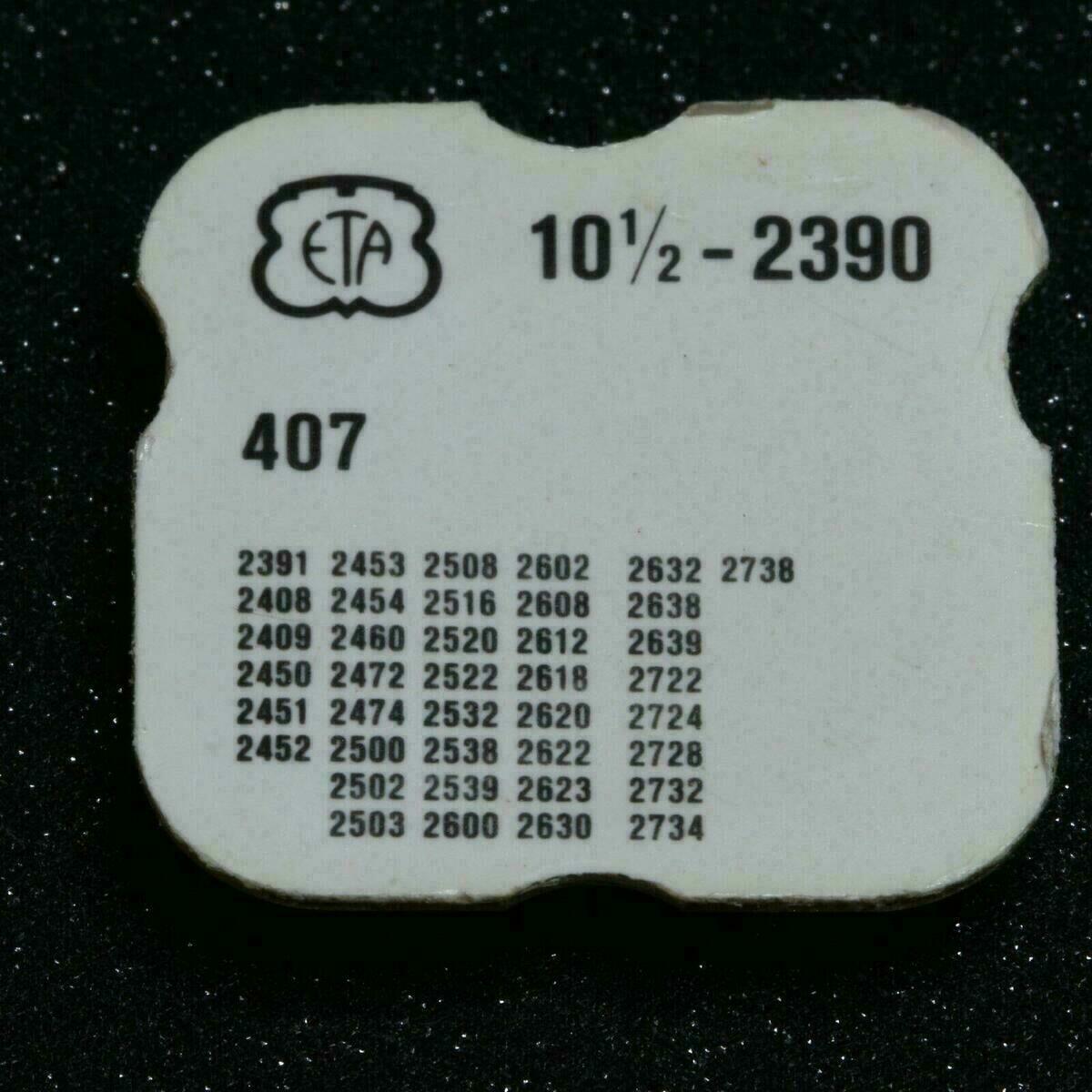 Clutch Wheel for ETA 2390, Part 407, also fits 2391, 2408, 2409, 2500, 2600, 2738 – NOS