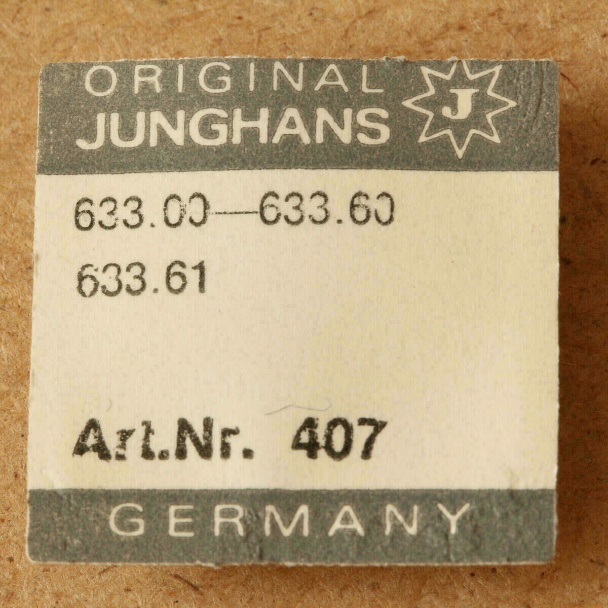 Clutch Wheel Part 407 for JUNGHANS 633.00 - 633.60, 633.61 – NOS