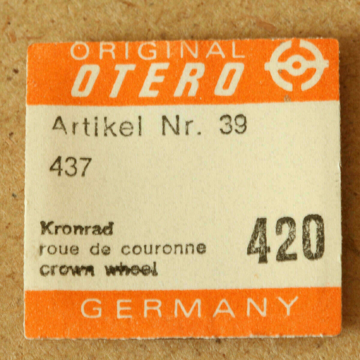 OTERO 437 Part 420, Kronrad, crown wheel, EPPLE OTTO - NOS -