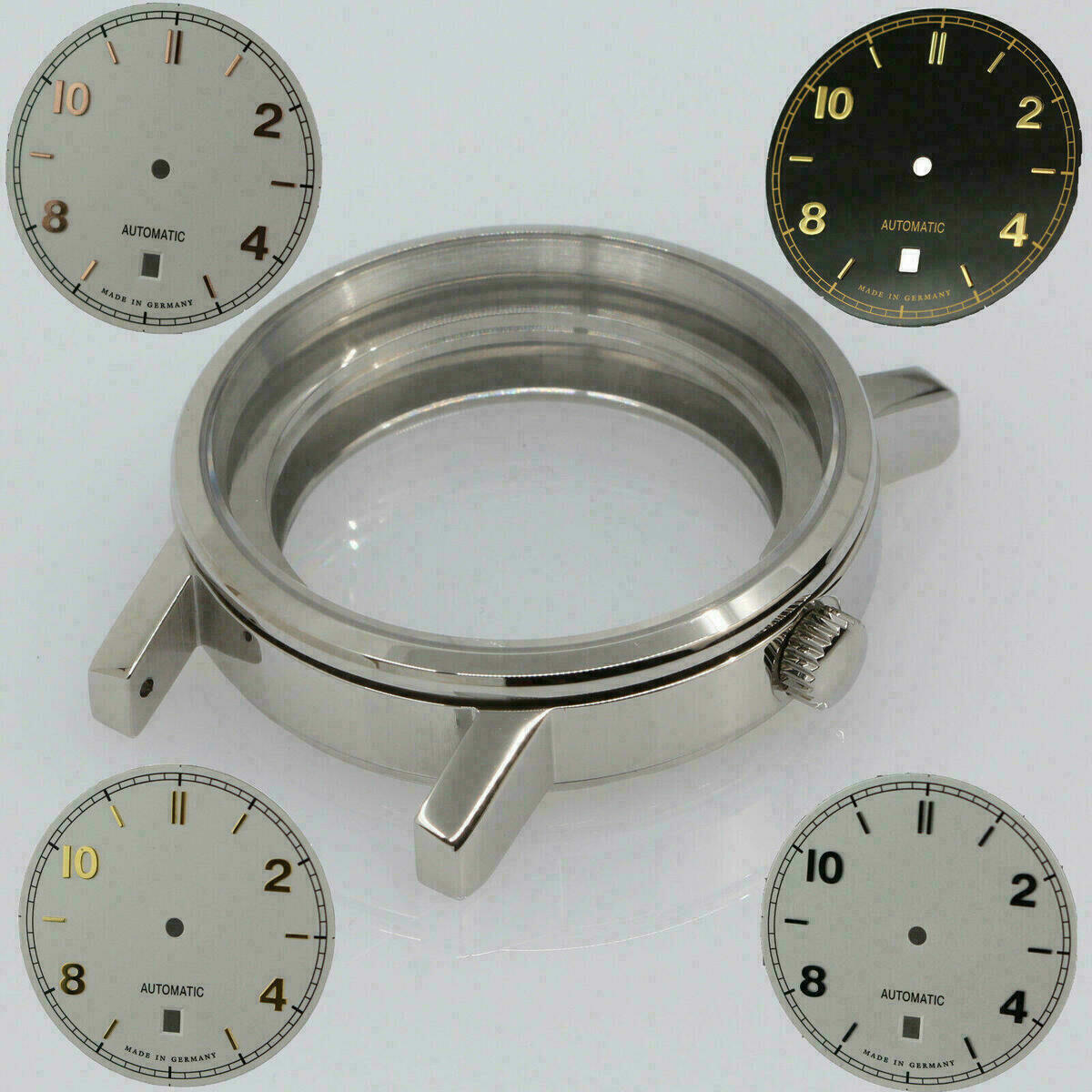 Set cassa per orologio + quadrante per ETA 2824-2, vetro zaffiro