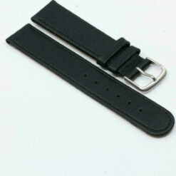 Uhrenarmband Leder Armband echt Leder Uhrband Ersatzband Schwarz #Silber 18mm