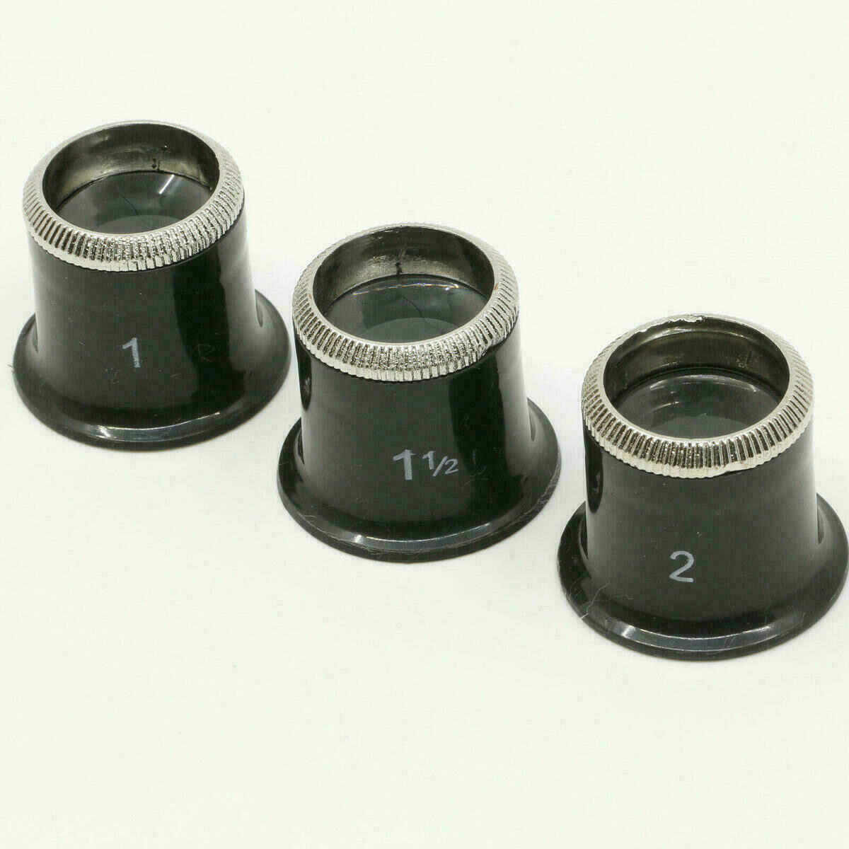 Uhrmacherlupe n, Augenlupe, Juwelier Okular Glaslinse 3er Set 5x 7x 10x Chromrad