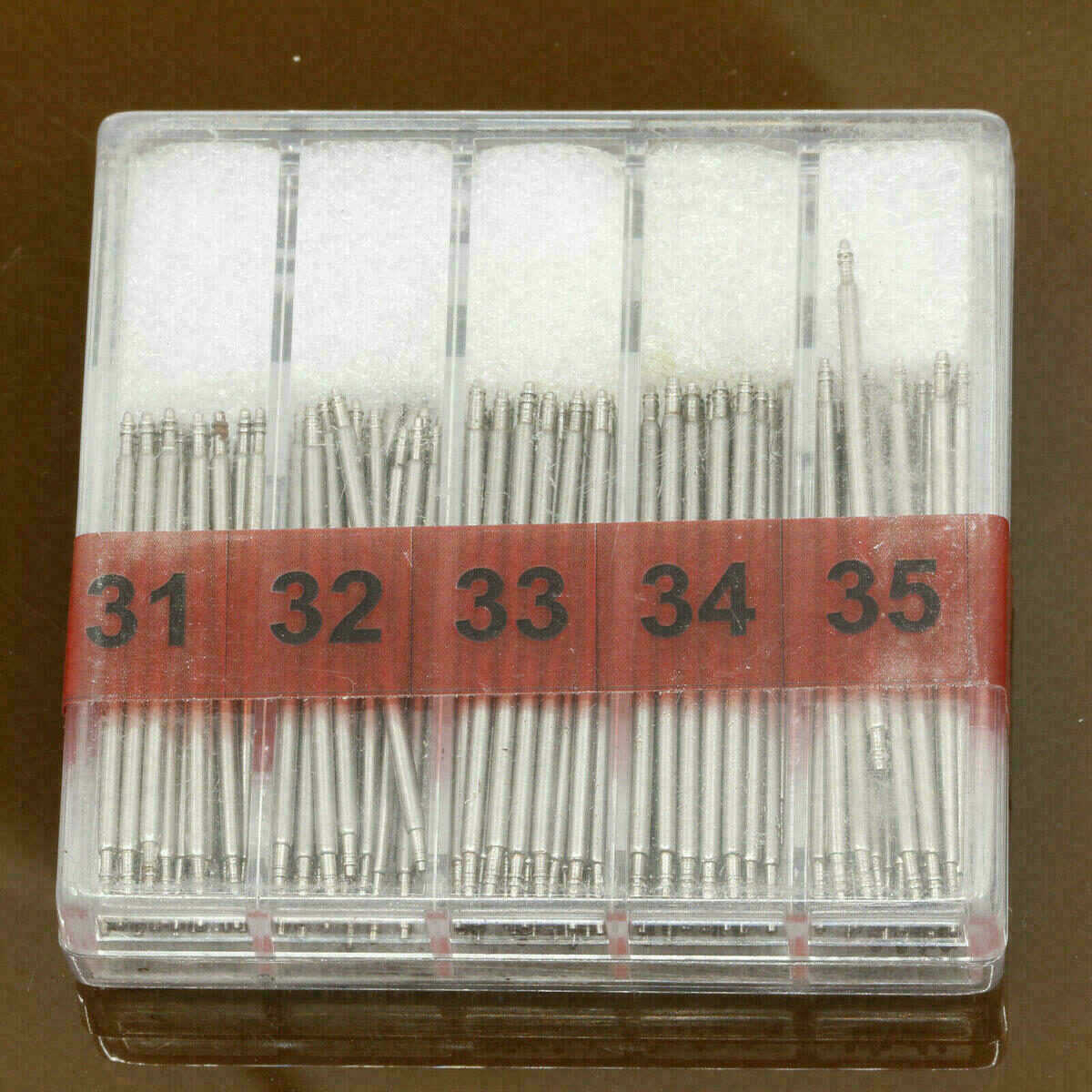 100 Spring Bars with Shoulder, Lengths 31, 32, 33, 34 and 35 mm