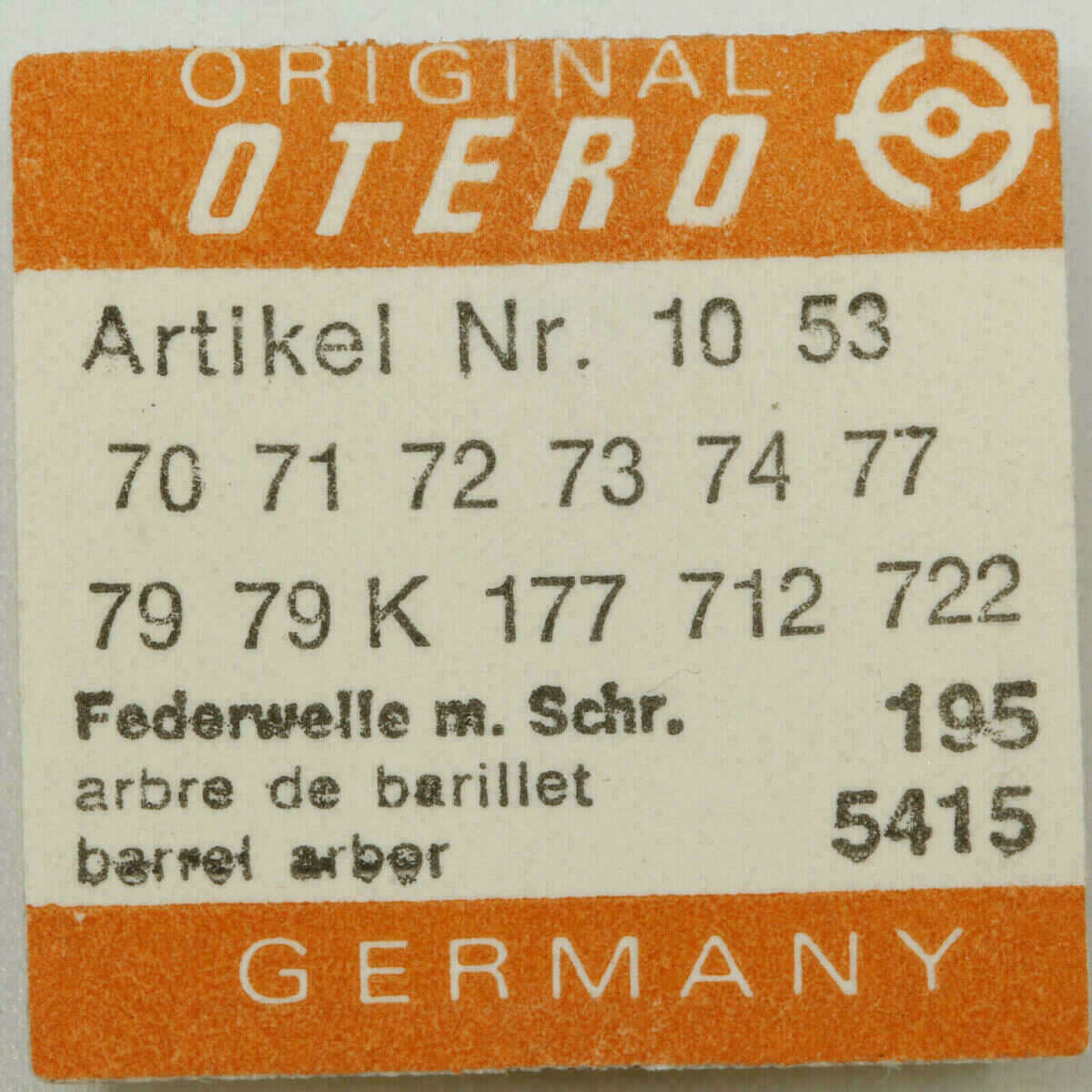 OTERO 48 PART 195 Federwelle, barrel arbor, arbre OTERO 481 56 62 64 70 71 722 – Bild 10