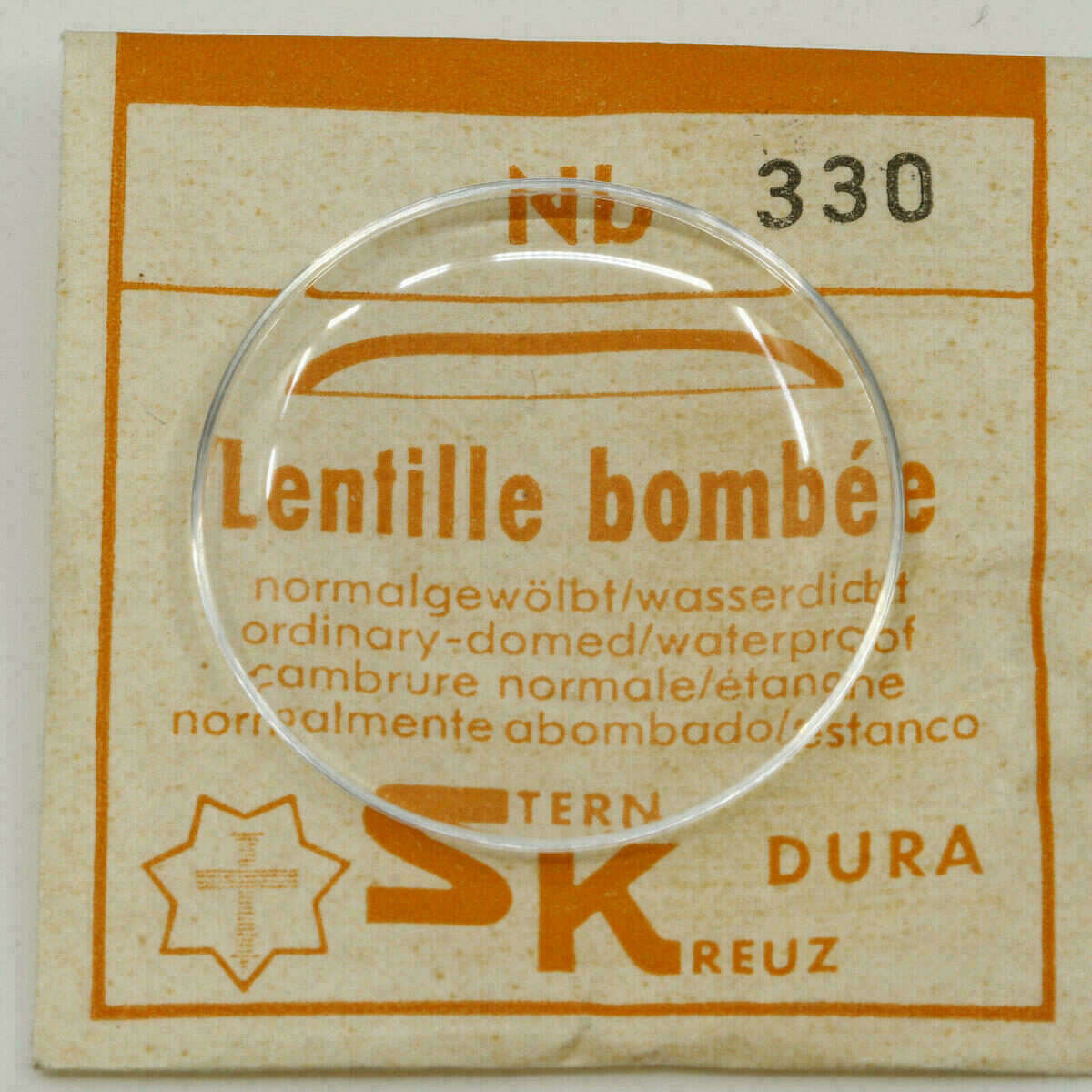 Verre plastique Sternkreuz Nb Lentille bombée – bombé normal – montre-bracelet 219 - 340 – image 2