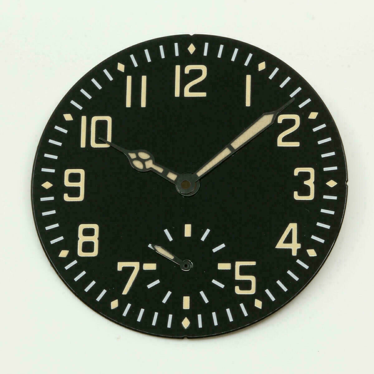 Uhrzeiger ETA 6497 6498 12,5/17/5mm für Fliegeruhren, Superluminova, IP schwarz – Bild 3