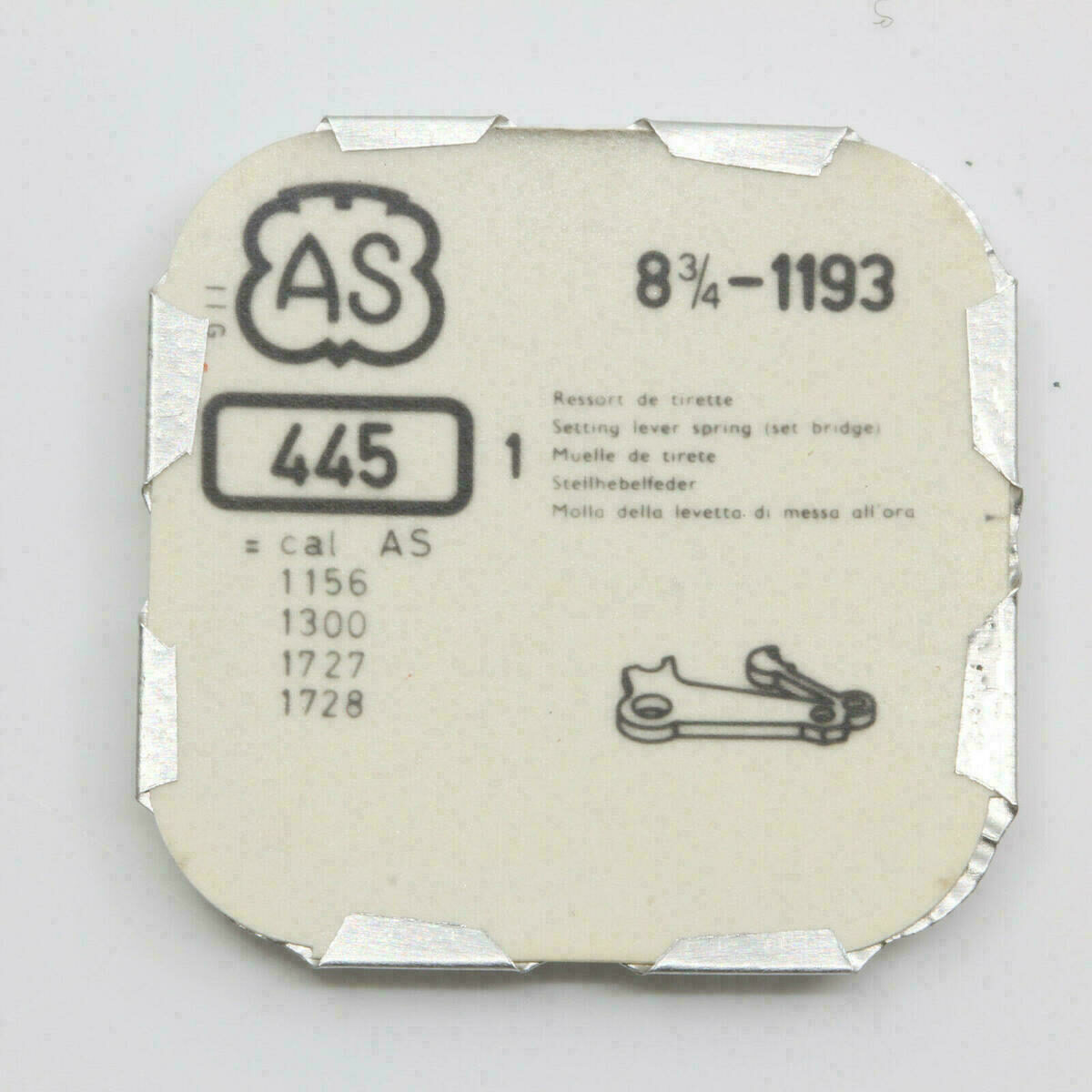 AS 1193 PART 445 Stellhebelfeder, setting lever spring 1156 1300 1359 1727 1728