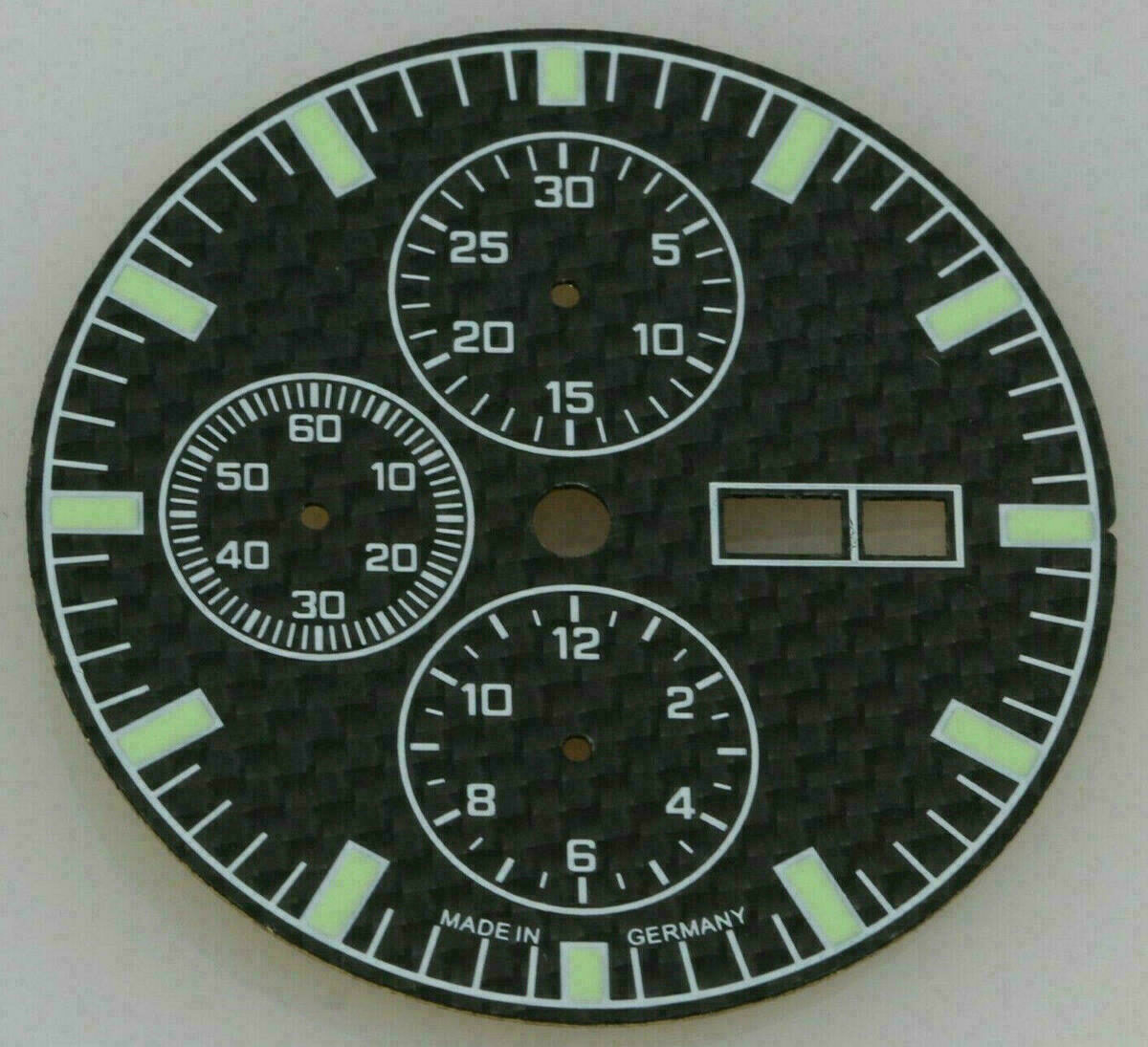 Cadran carbone ETA 7750 (Valjoux) – Ø 35.0 mm – neuf avec défaut