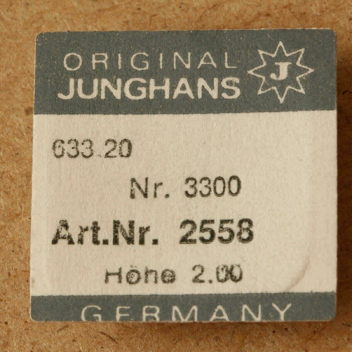 JUNGHANS 633.20 PART 2558, rueda de horas con doble dentado, h.200 NOS