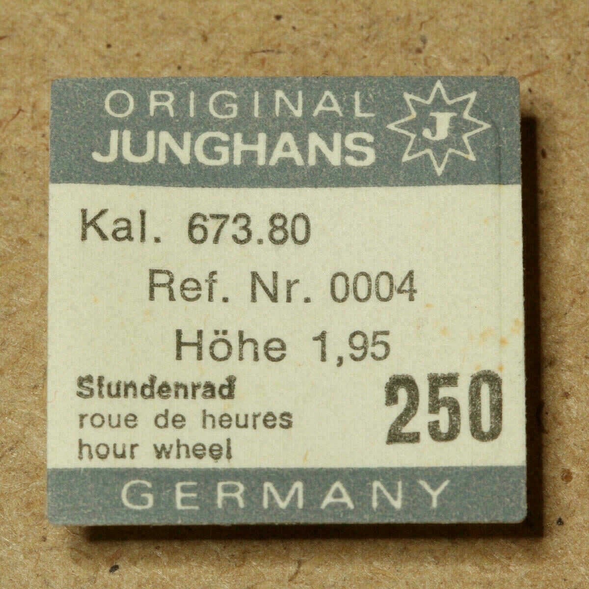 JUNGHANS 673.80 PART 250, rueda de horas h.195 - NOS -