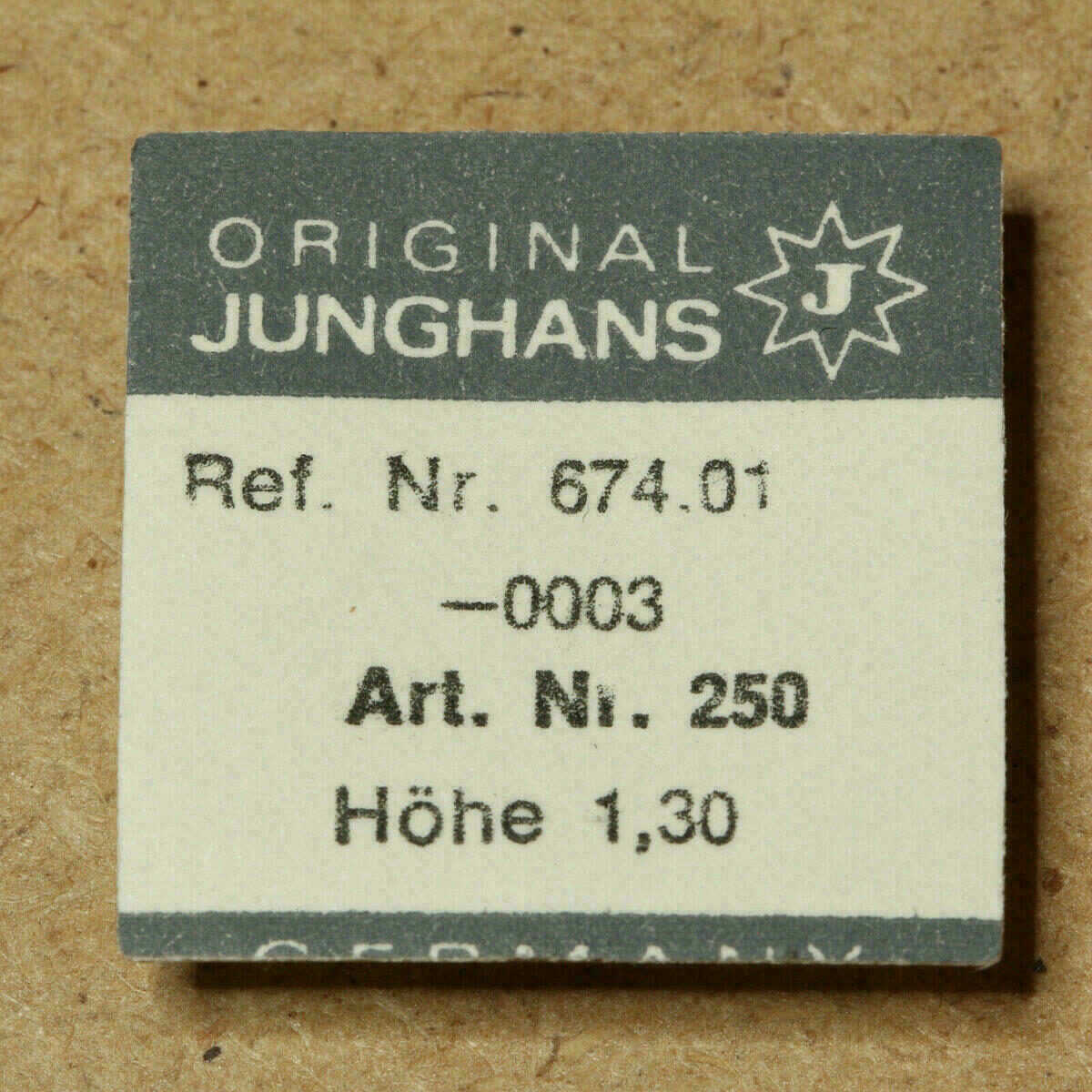 JUNGHANS 674.01 PART 250, rueda de horas h.130 - NOS -