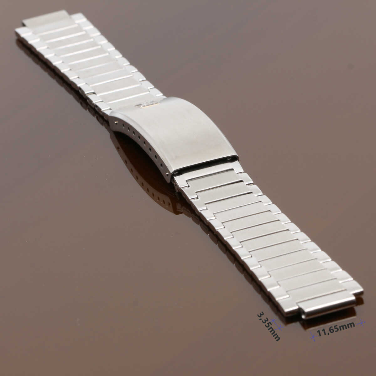 Original Edox Stainless Steel Watch Band, Silver – without End Pieces – NOS