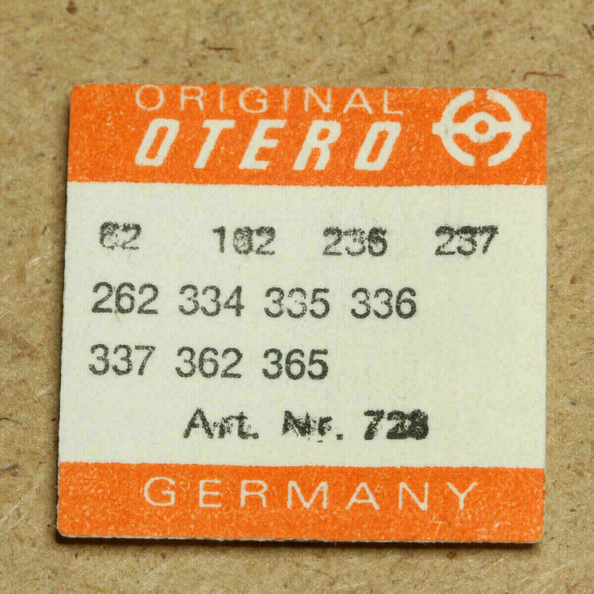 OTERO 62 PART 728, UNRUHWELLE für Stoss-Sicherung, balance staff OTTO / EPPLE