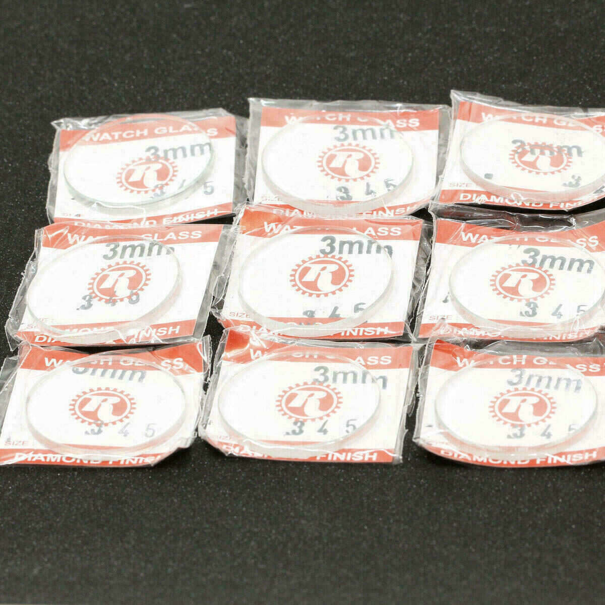 10x Uhrenglas Uhrengläser Ersatzglas flach klar mineral 30 bis 40 mm Glas 3mm – Bild 4