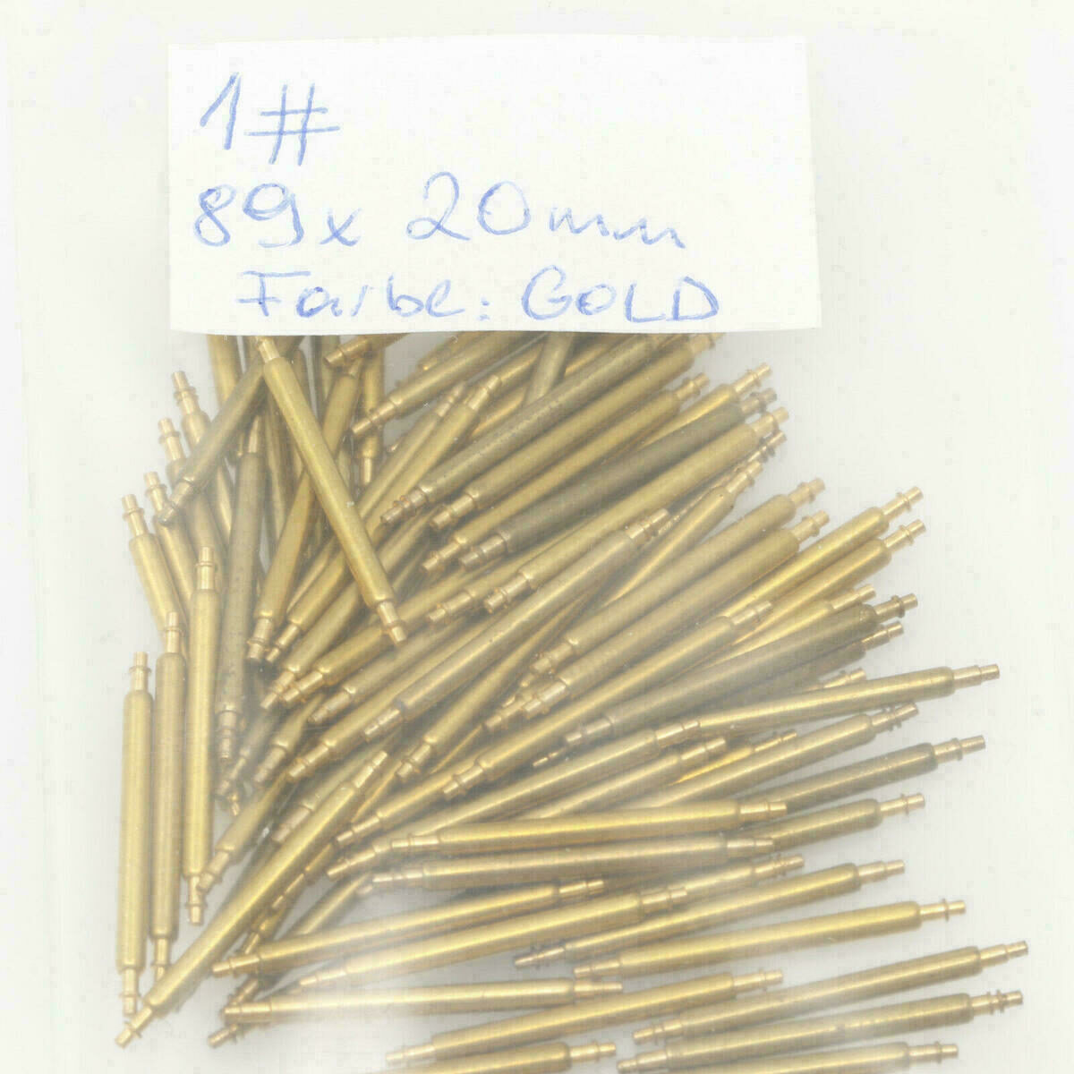 Federstege Uhrenstifte Bandsteg Federsteg spring bars 20mm Farbe:Gold #1 – Bild 2