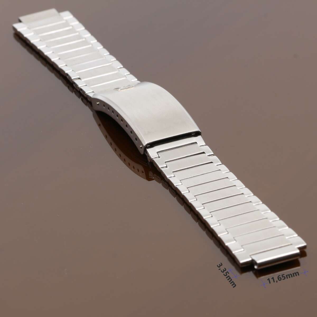 Original Edox Stainless Steel Watch Band, Silver, without End Pieces – NOS – image 2