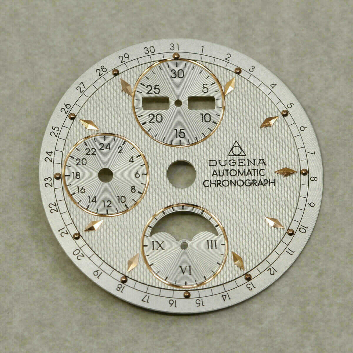 Zifferblatt für ETA Valjoux 7751 Automatik-Chronograph Mondphase, Ø 30,8 mm, Dugena – Bild 4