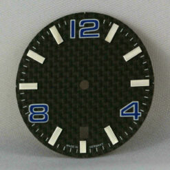 Carbon-Zifferblatt für ETA 2824-2 Automatikwerk 30.8 mm blau
