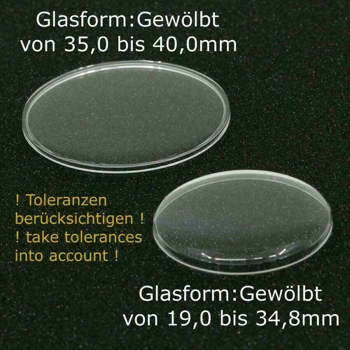 Verre bombé en acrylique pour montre-bracelet et montre de poche 19-40,0 mm