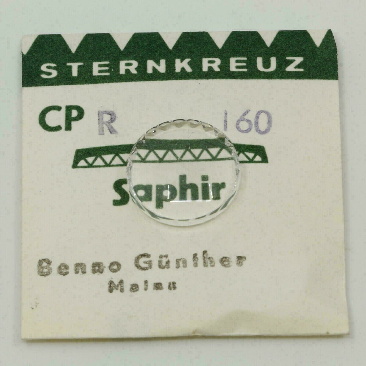 Uhrenglas Sternkreuz CPR Safir Imitation für Armbanduhren - gewölbt - 120 - 160