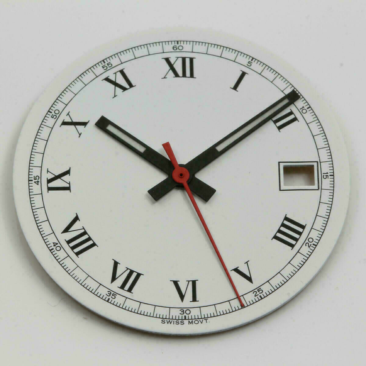 Cadran ETA 2892-2 blanc + aiguilles, aussi pour 2892A2, Ø 29.30 mm