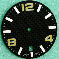 Carbon-Zifferblatt für ETA 2824-2 Automatikwerk 30.8 mm gelb – Bild 2