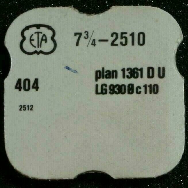 ETA 2510 Part 404 Aufzugswelle, female winding stem, LG 930 c110 Plan 1361 DU – Bild 2