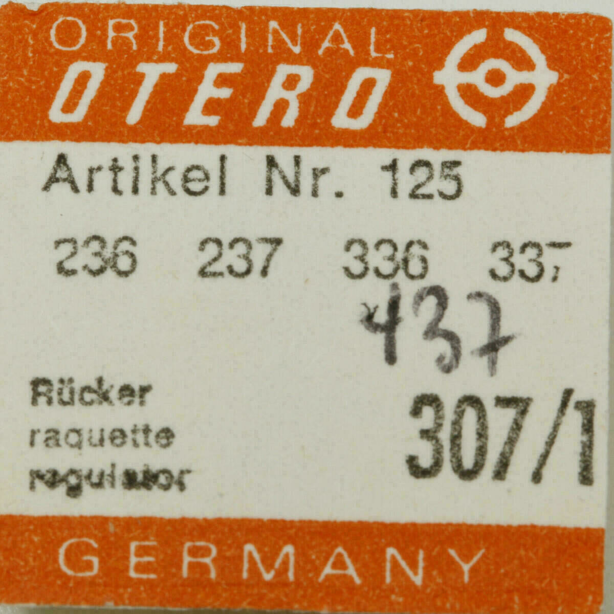 OTERO 237 PART 307/1 Rücker, Raquette Regulator OTERO 362 337 437 OTERO 904 336 – Bild 3