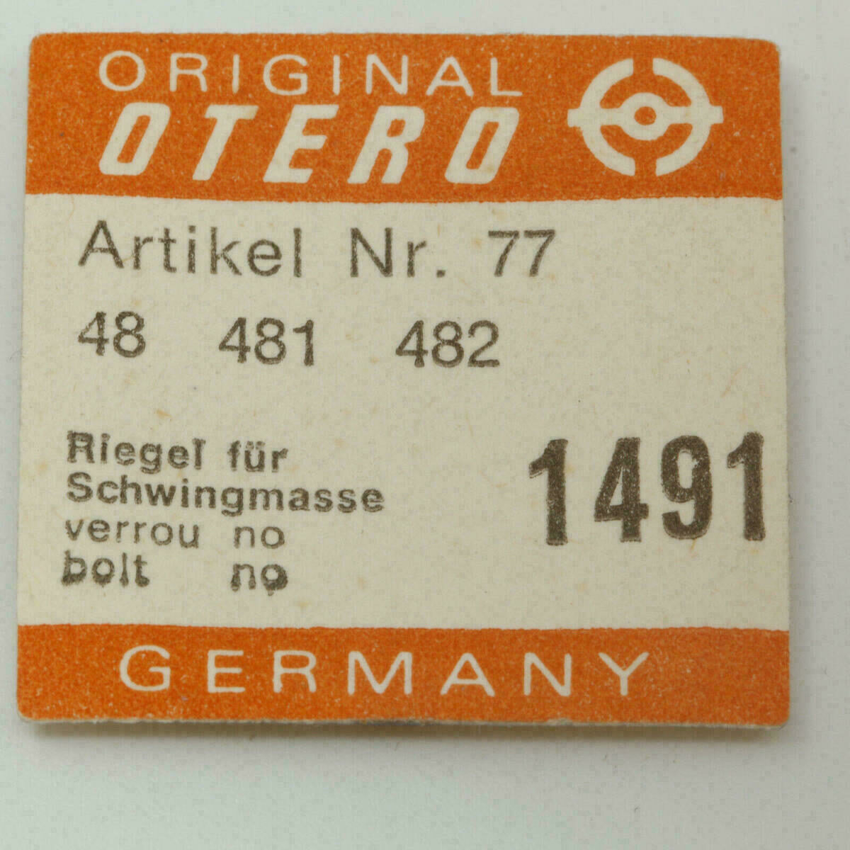 OTERO 48 Part 1491, Riegel für Schwingmasse, Oscillating weight bolt 481 482 – Bild 2