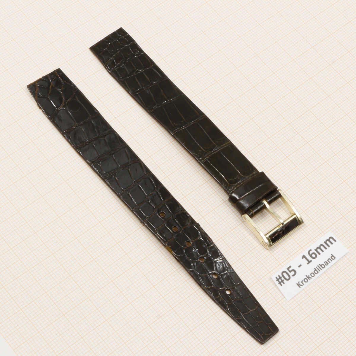 Cinturino per orologio in vero coccodrillo 14 16mm, cinturino vintage in alligatore – immagine 11