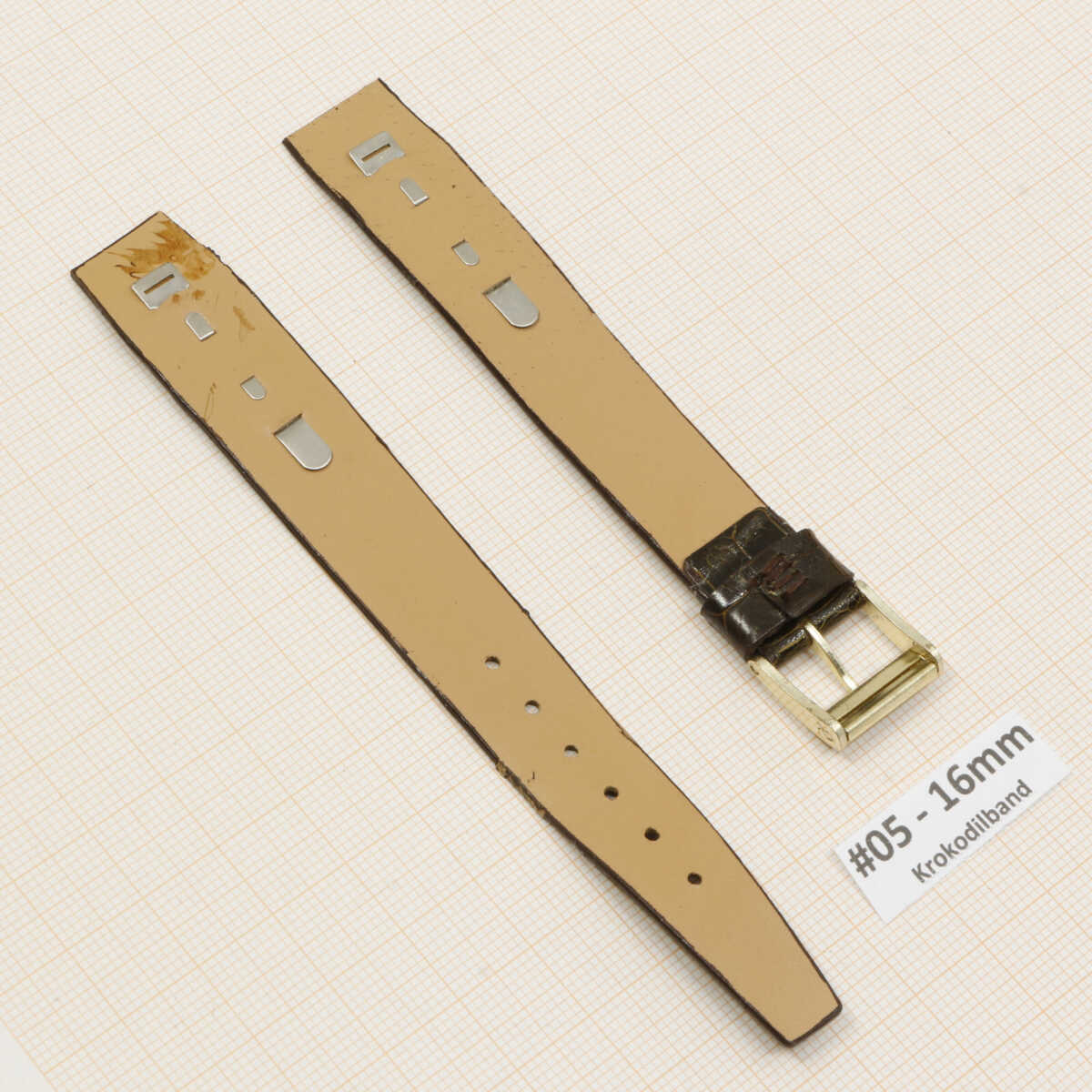 Cinturino per orologio in vero coccodrillo 14 16mm, cinturino vintage in alligatore – immagine 12