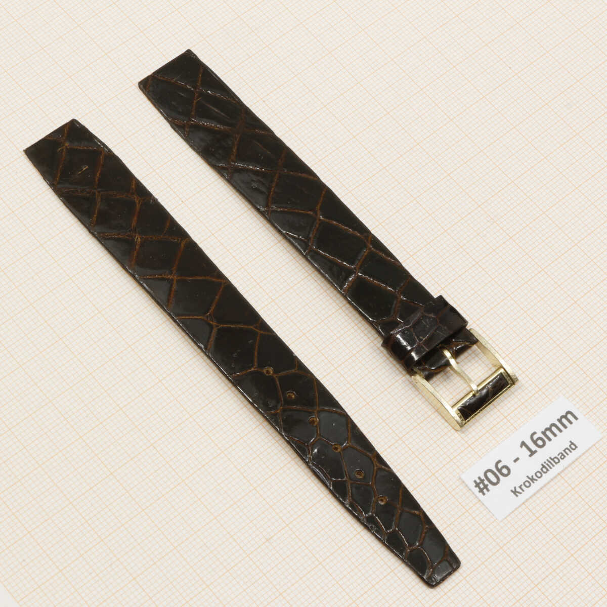 Cinturino per orologio in vero coccodrillo 14 16mm, cinturino vintage in alligatore – immagine 13