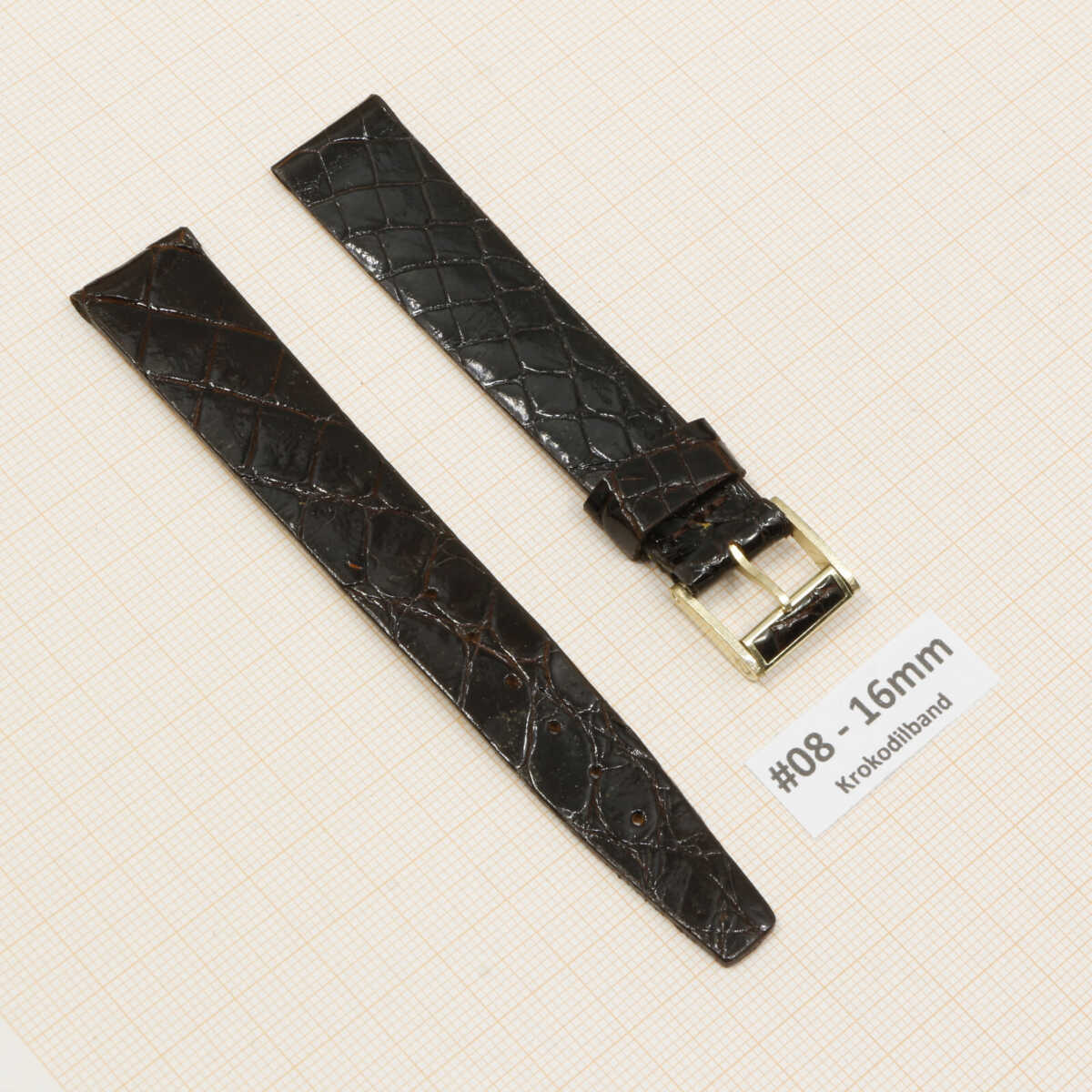 Cinturino per orologio in vero coccodrillo 14 16mm, cinturino vintage in alligatore – immagine 17