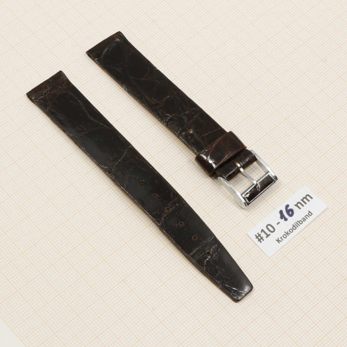 Cinturino per orologio in vero coccodrillo 14 16mm, cinturino vintage in alligatore – immagine 21