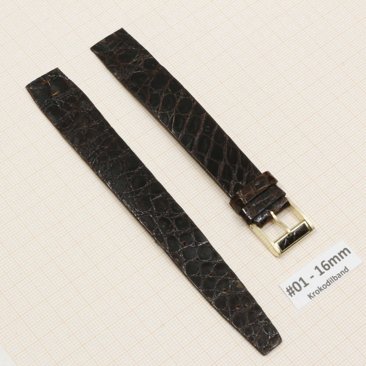 Cinturino per orologio in vero coccodrillo 14 16mm, cinturino vintage in alligatore – immagine 3