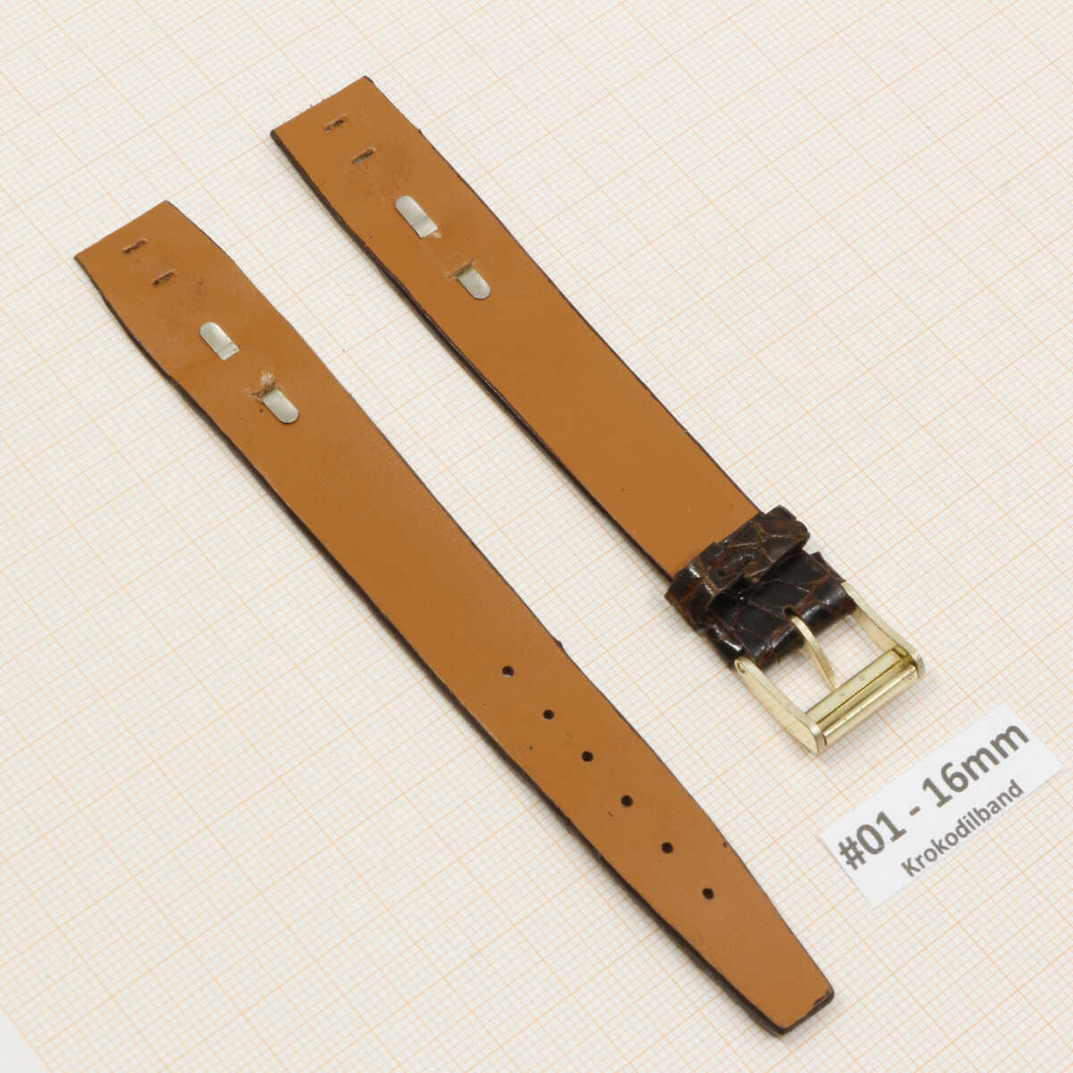 Cinturino per orologio in vero coccodrillo 14 16mm, cinturino vintage in alligatore – immagine 4