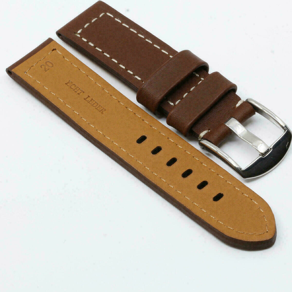 Cinturino per orologio in pelle massiccia 20mm 115/75, cinturino di ricambio #SI2020Cho – immagine 5
