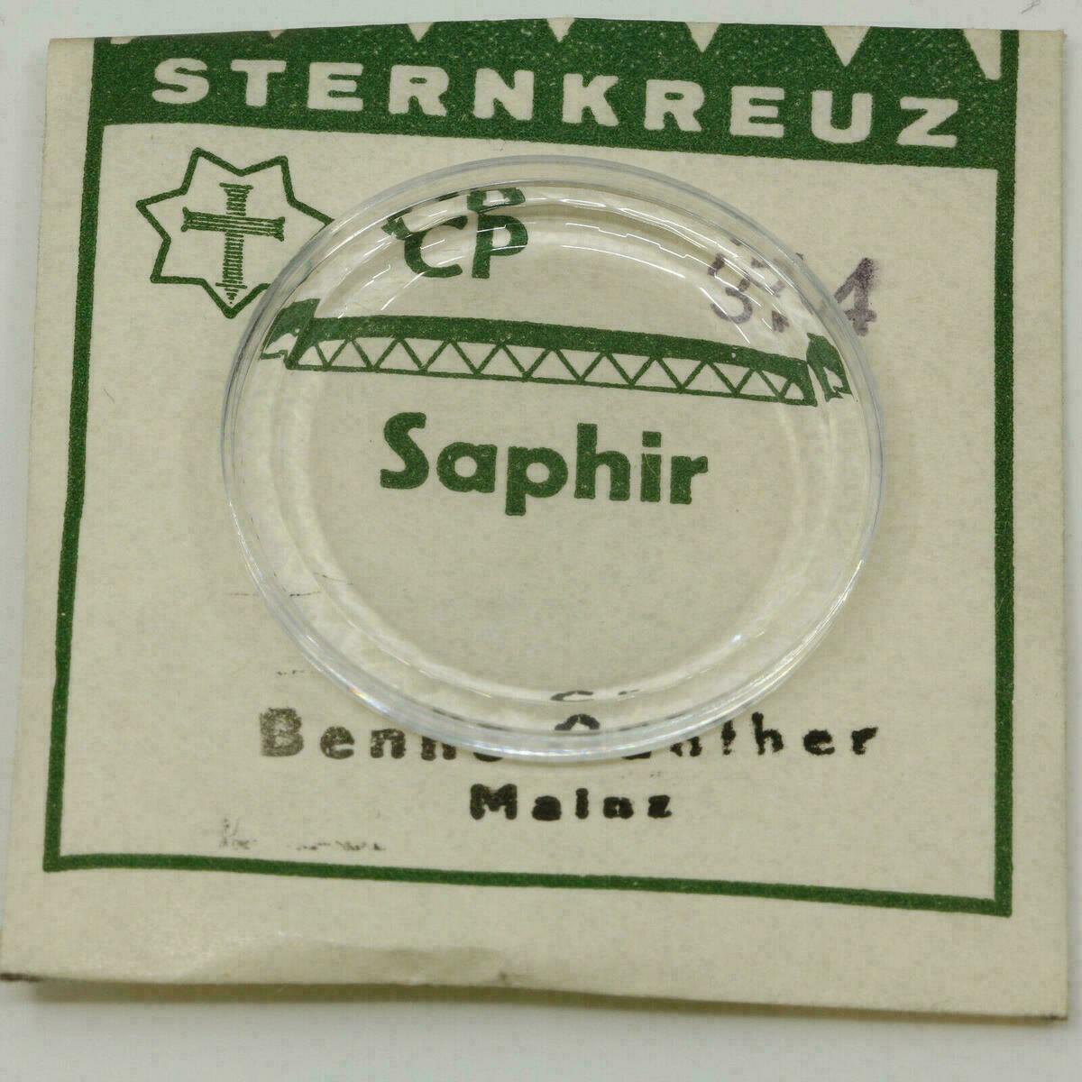 Uhrenglas Sternkreuz CP Safir Imitation für Armbanduhren - flach - 110 - 314 – Bild 3