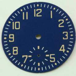 Esfera de reloj de aviador para ETA Unitas 6498 esmalte azul 38,5 mm + agujas