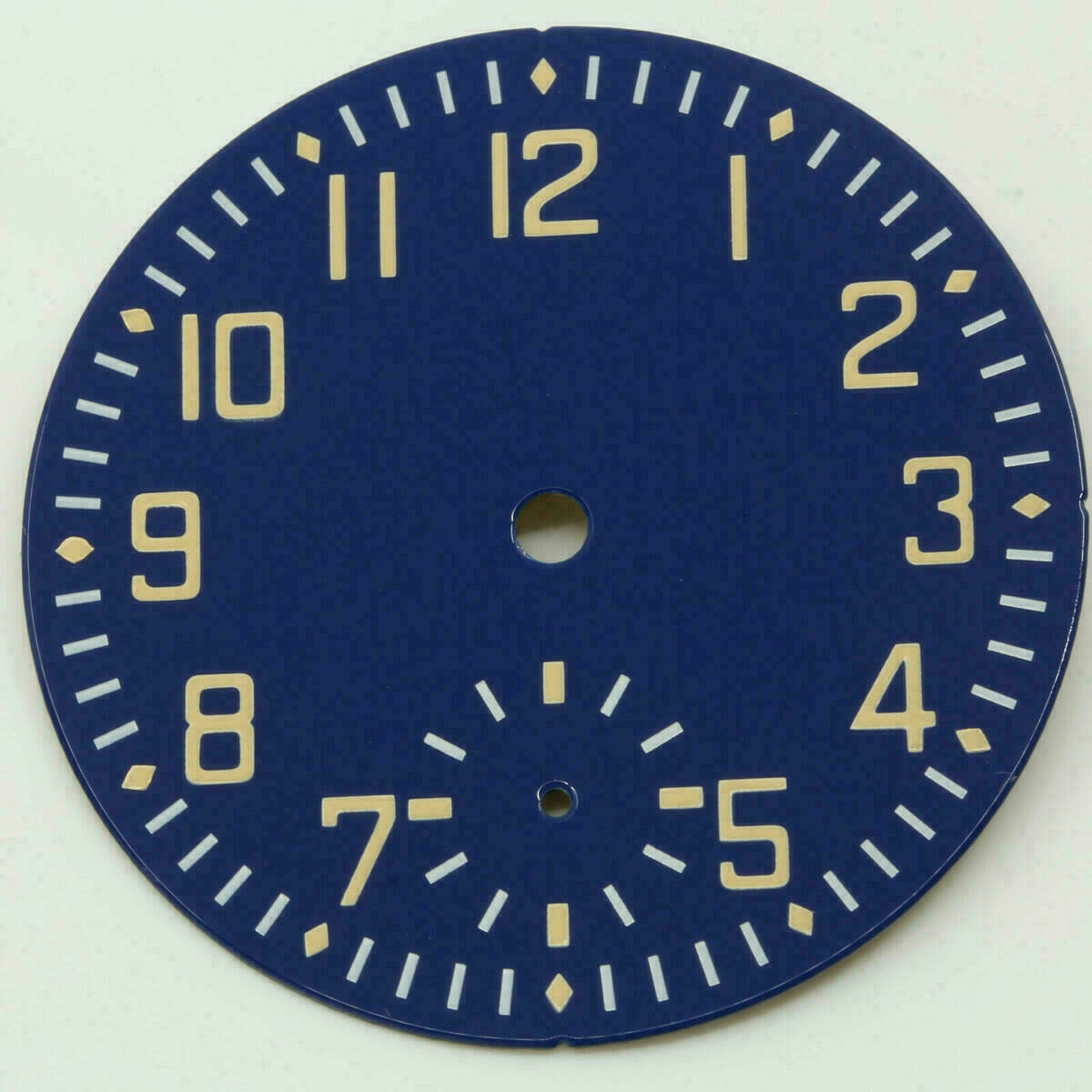 Esfera de reloj de aviador para ETA Unitas 6498 esmalte azul 38,5 mm + agujas
