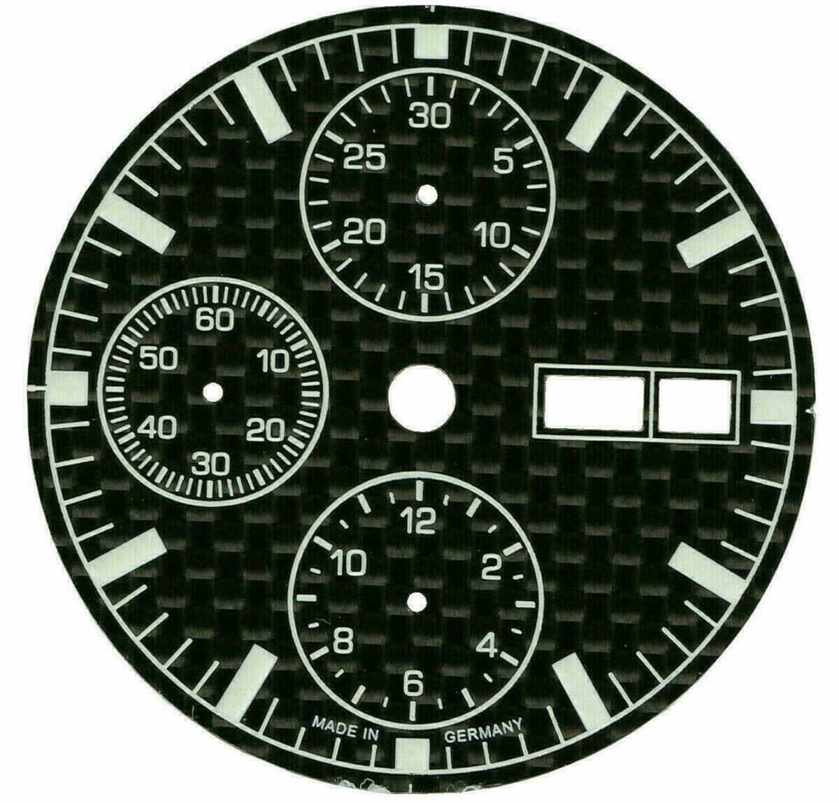 Carbon Zifferblatt für ETA VALJOUX 7750 / Carbon Watch Dial Cadran Esfera 30.8mm