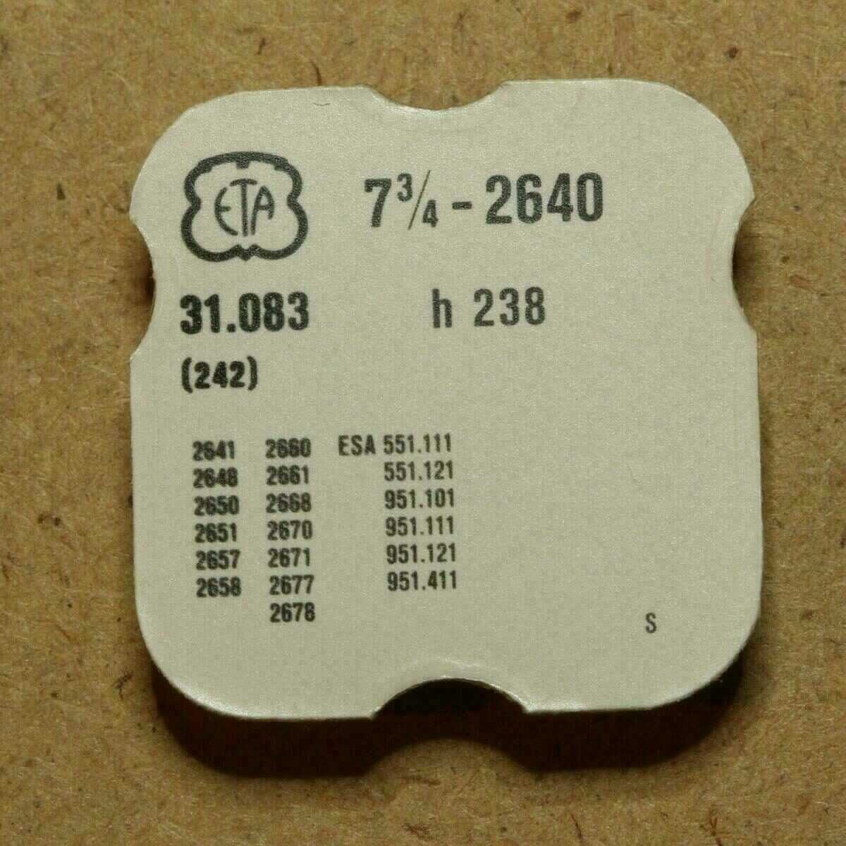 ETA 2640 Part 242, Minutenrohr mit Mitnehmerad canon pinion with driving W. H238