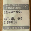 Junghans 633.60 Part 405 Aufzugwelle – NOS