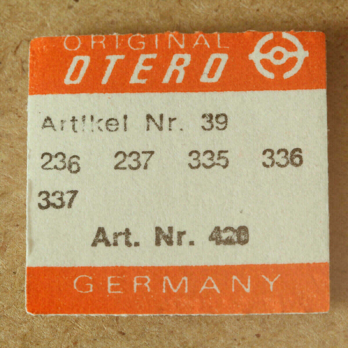 OTERO 236 Part 420, rueda de corona, OTERO 237, 335, 336, 337 EPPLE OTTO
